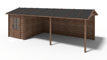 Wand für ein Gartenhaus, Pavillon 28 mm - 2.35xh.2.15 m - Imprägniert