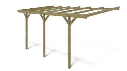 Carport Garagendach 3x5.24 m - 15 m2 - an der Hauswand montiert 