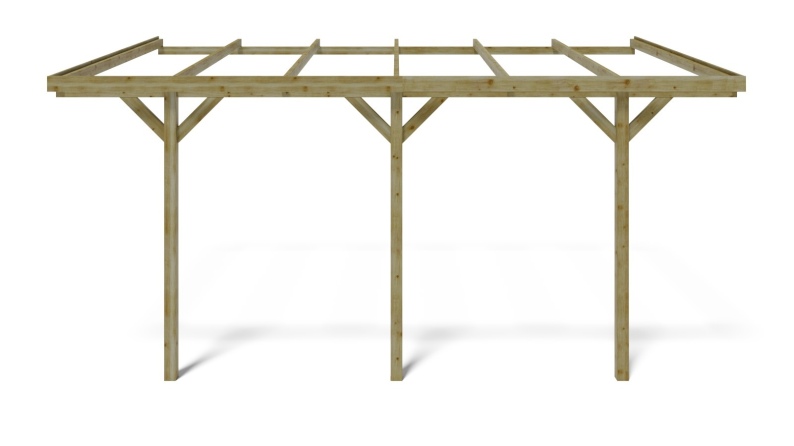 Carport Garagendach 3x5.24 m - 15 m2 - an der Hauswand montiert 