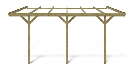 Carport Garagendach 3x5.24 m - 15 m2 - an der Hauswand montiert 