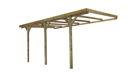 Carport Garagendach 3x5.24 m - 15 m2 - an der Hauswand montiert 