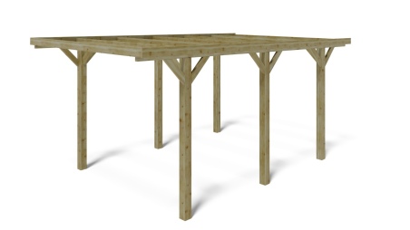 Carport Garagendach 3.04x5.12 m - 15.56 m2