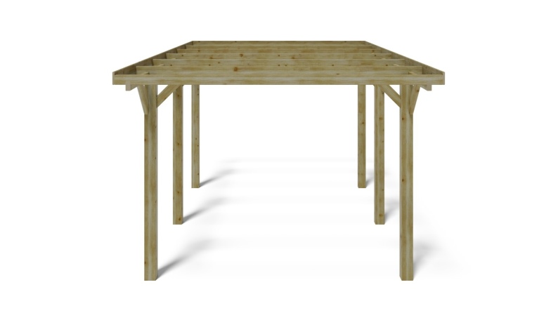 Carport Garagendach 3.04x5.12 m - 15.56 m2