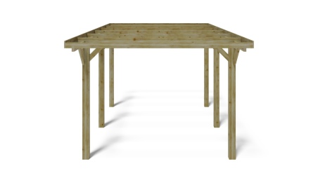 Carport Garagendach 3.04x5.12 m - 15.56 m2