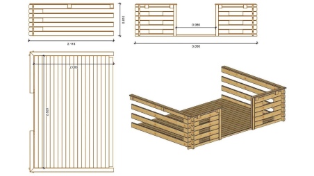 Gartenhaus, Gerätehaus – 3x3 m mit Anbau 3x2.76 m - 15 m² – Imprägniert