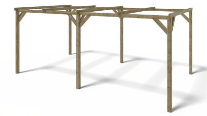 Carport Garagendach 3x5.1 m - 15.3 m2
