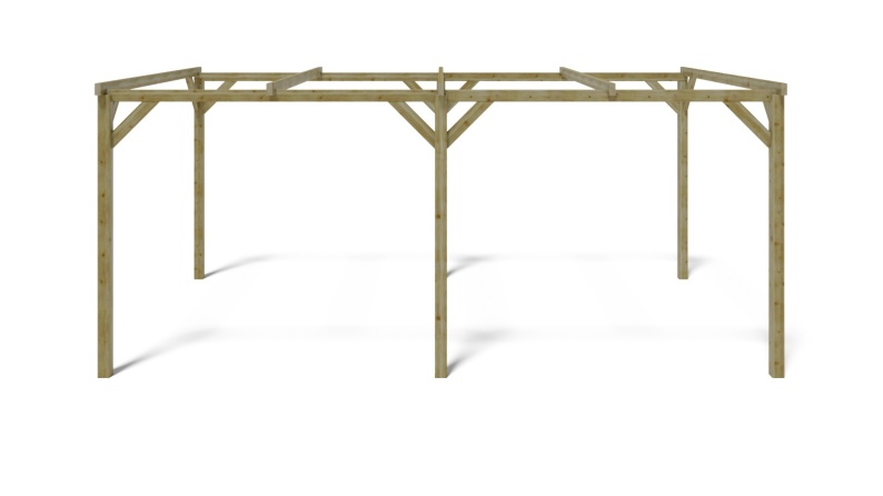 Carport Garagendach 3x5.1 m - 15.3 m2