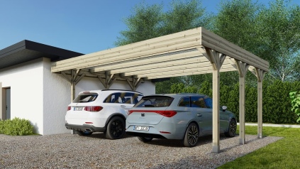 Carport Garagendach 6.06x5.03 m - 30 m2 - PVC-Abdeckung 