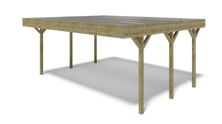 Carport Garagendach 6.06x5.03 m - 30 m2 - PVC-Abdeckung 