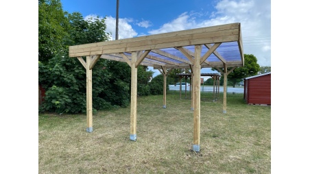 Carport Garagendach 6.06x5.03 m - 30 m2 - PVC-Abdeckung 