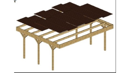 Carport Garagendach 6.06x5.03 m - 30 m2 - PVC-Abdeckung 