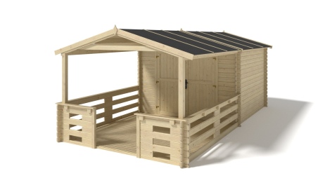Gartenhaus, Gerätehaus – 3x3 m mit Anbau 3x2.76 m - 18 m²