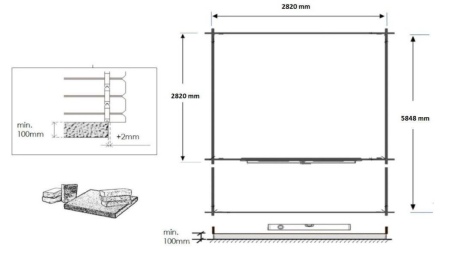 Gartenhaus, Gerätehaus – 3x3 m mit Anbau 3x2.76 m - 18 m²