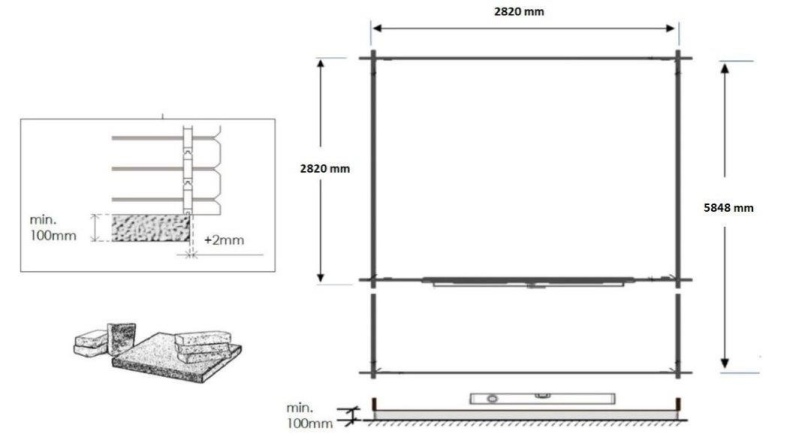 Gartenhaus, Gerätehaus – 3x3 m mit Anbau 3x2.76 m - 18 m² – Imprägniert