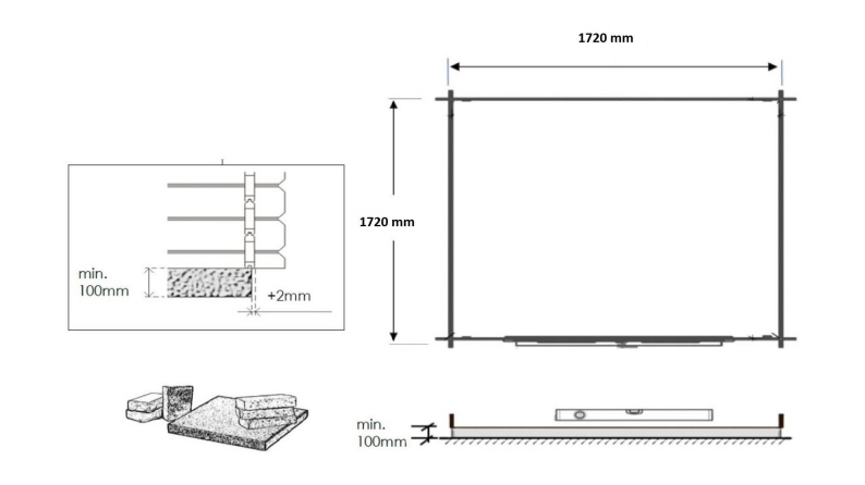 Gartenhaus, Gerätehaus 3.61m2 - 1.9x1.9m - 28mm