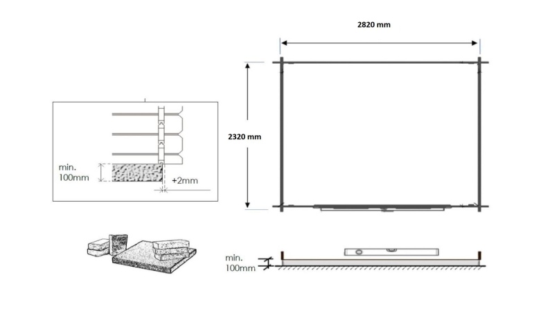 Gartenhaus, Gerätehaus 7.5m2 - 3x2.5m - 28mm