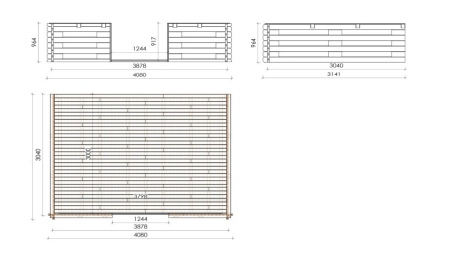 Gartenhaus, Gerätehaus – 4x4 m mit Anbau 4x3.72 m - 28 m²