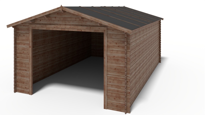 Autogarage aus Holz - 24m2 - 4x6m - 28mm - Imprägniert