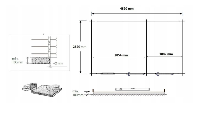 Gartenhaus, Gerätehaus 15m2 - 5x3m - 28mm