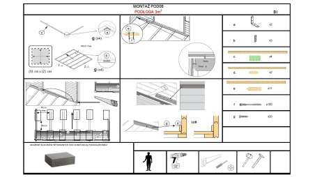 Universalboden für Gartenhäuser - 28 mm - pakiet 3m2 - Nicht imprägniert