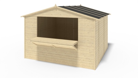 Kiosk-Handelshaus 9.42m2 - 3.11x3.03m - 19mm