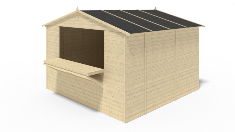 Kiosk-Handelshaus 9.42m2 - 3.11x3.03m - 19mm