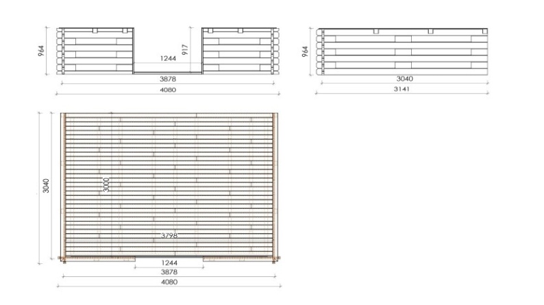 Gartenhaus, Gerätehaus – 4x4 m mit Anbau 4x3.72 m - 28 m²