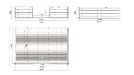 Gartenhaus, Gerätehaus – 4x4 m mit Anbau 4x3.72 m - 28 m²