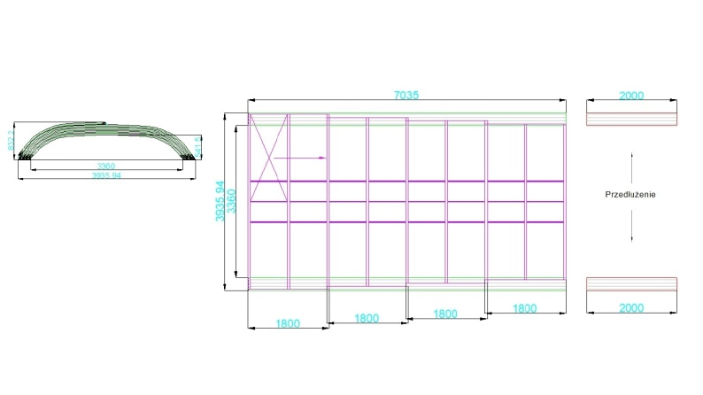 Poolüberdachungen Horizon - 7.03x3.36 m - 8 mm Hohlkammer-Polycarbonat - für pool BAS7307