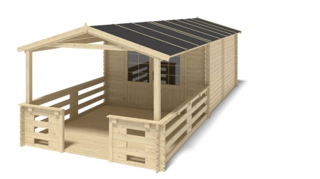 Gartenhaus, Gerätehaus – 3x4 m mit Anbau 3x3.76 m - 21 m²