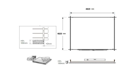 Gartenhaus, Gerätehaus 25m2 - 5x5m - 34mm