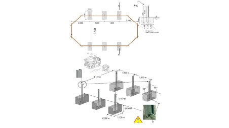 Holzpool 8.57x4.57 - H.1.31 m - mit Filtration und Schrank für Zubehör