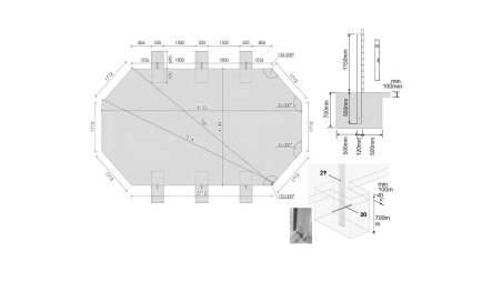 Holzpool 8.57x4.57 - H.1.31 m - mit Filtration und Schrank für Zubehör
