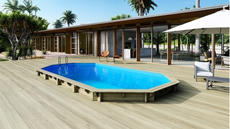 Holzpool 8.57x4.57 - H.1.31 m - mit Filtration