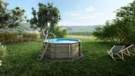 Holzpool Coral 3.25x3.25 - H.1.18 m Freistehend