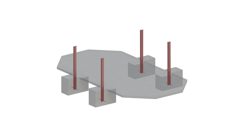 Holzpool Nemo 7.3x3.97 - H.1.45 m mit einzubetonierendem Profil