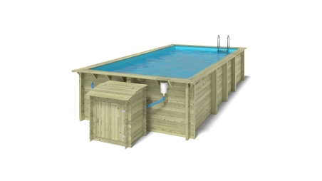 Holzpool Aqua 7x3.75 - H.1.45 m mit einzubetonierendem Profil