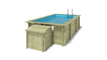 Holzpool Aqua 4.65x2.85 - H.1.24 m auf Rahmen ohne Betonierung