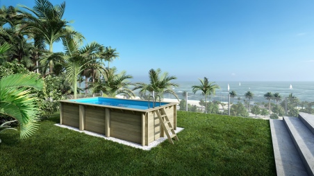 Holzpool Aqua 6.1x2.85 - H.1.31 m auf Rahmen ohne Betonierung