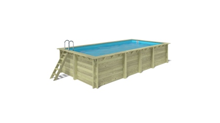 Holzpool Aqua 7x3.75 - H.1.45 m mit am Beton verschraubten Stützen