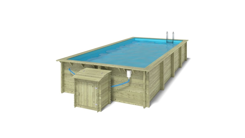 Holzpool Aqua 8.5x4.35 - H.1.45 m auf Rahmen ohne Betonierung