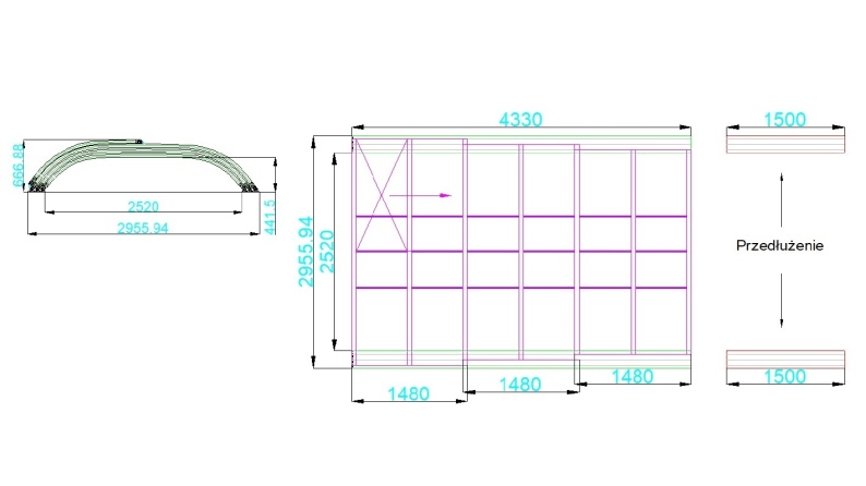 Poolüberdachungen Horizon - 4.33x2.52 m - 8 mm Hohlkammer-Polycarbonat - für pool BAS7302. BAS7303