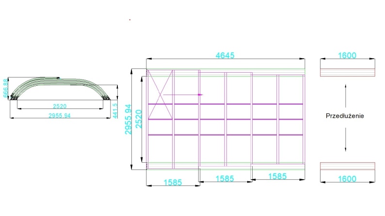 Poolüberdachungen Horizon - 4.64x2.52 m - Massives Polycarbonat 3 mm - für pool BAS7304