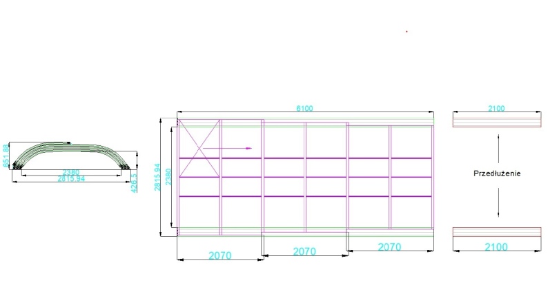 Poolüberdachungen Horizon - 6.1x2.38 m - Massives Polycarbonat 3 mm - für pool BAS7306