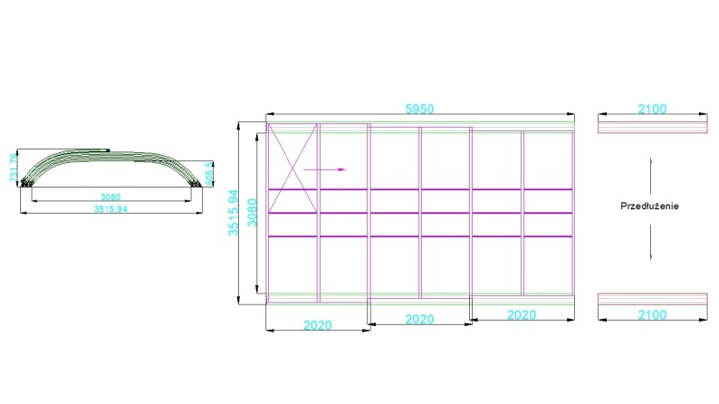 Poolüberdachungen Horizon - 5.95x3.08 m - Massives Polycarbonat 3 mm - für pool BAS7305