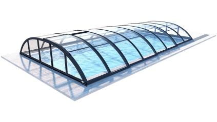 Poolüberdachungen Horizon - 7.43x3.5 m - Massives Polycarbonat 3 mm - für pool BAS7308