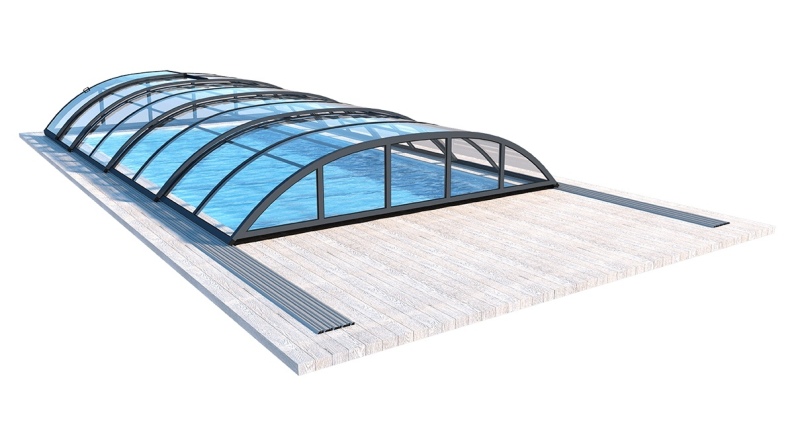 Poolüberdachungen Horizon - 7.43x3.5 m - Massives Polycarbonat 3 mm - für pool BAS7308