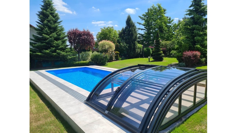 Poolüberdachungen Horizon - 7.43x3.5 m - Massives Polycarbonat 3 mm - für pool BAS7308