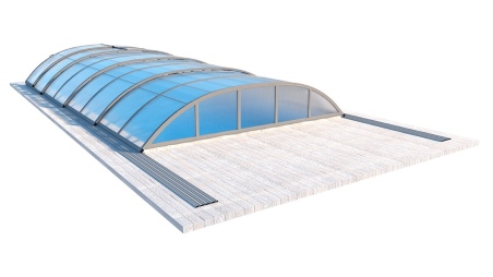 Poolüberdachungen Horizon - 7.43x3.5 m - 8 mm Hohlkammer-Polycarbonat - für pool BAS7308