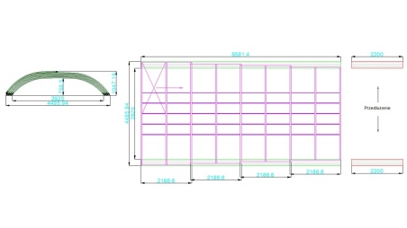 Poolüberdachungen Horizon - 8.58x3.92 m - Massives Polycarbonat 3 mm - für pool BAS7309
